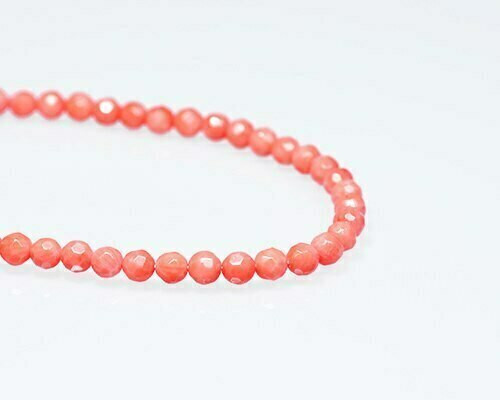 Faceted Pink (Dyed) Coral Beads 6mm | Sold By 1 Strand(7.5") | BS0015